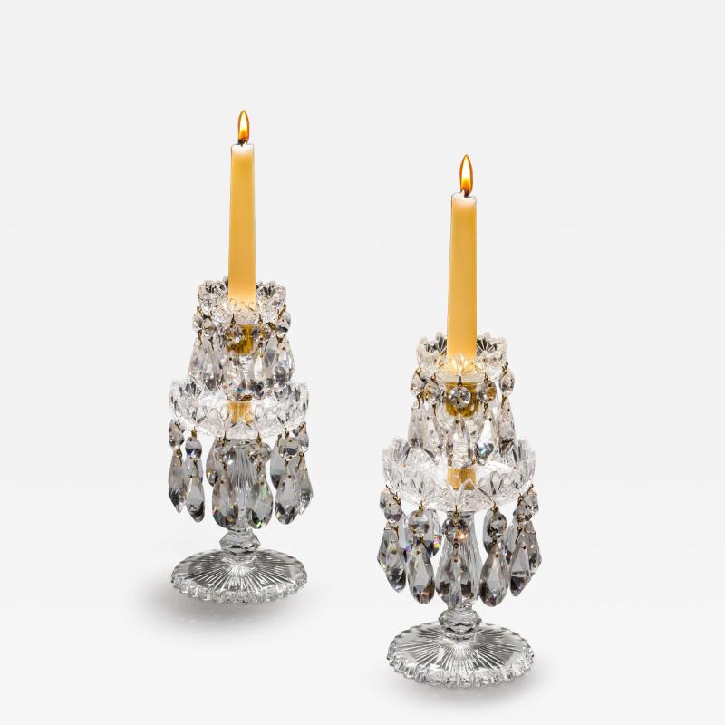 A PAIR OF ELABORATELY CUT VICTORIAN LUSTRES