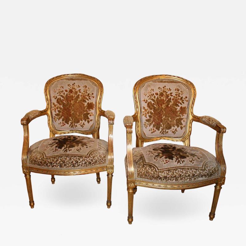 A PAIR OF FAUTEUILS