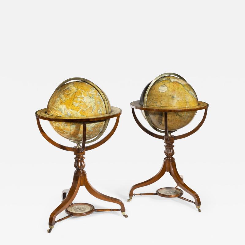 A Pair Of Early Victorian 18 Inch Globes By Smith Son