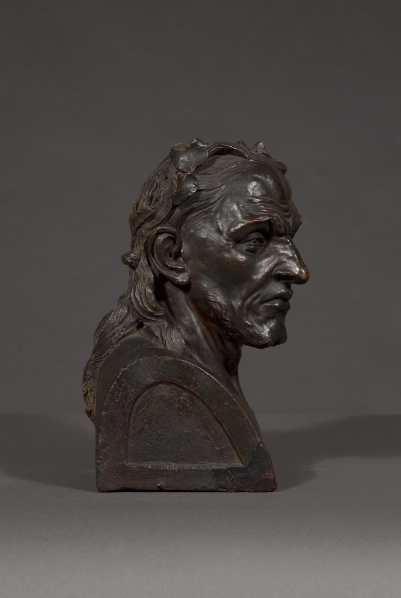 A Pair Of Glazed Terracotta Busts Depicting Two Greek Philosophers