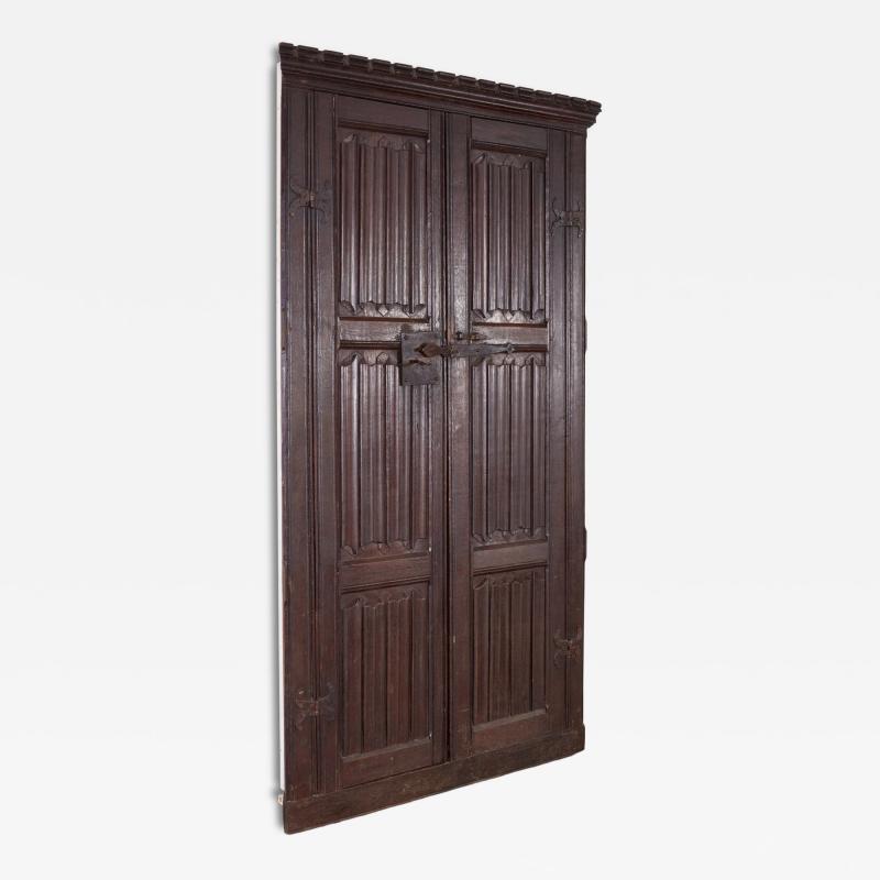 A Pair of 16th c Carved Tudor Doors