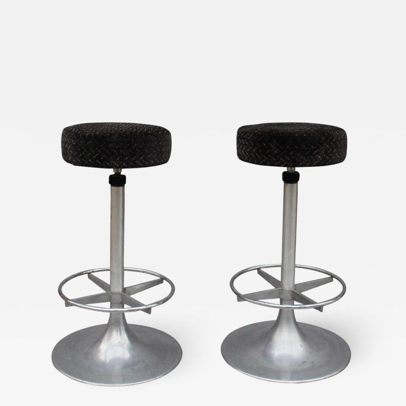 A Pair of 1960 s Aluminum Bar Stools