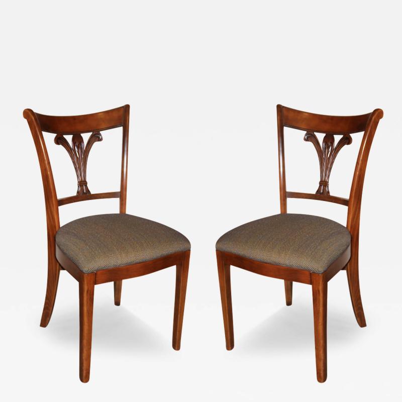 A Pair of 19th Century English Regency Cherry Wood Side Chairs