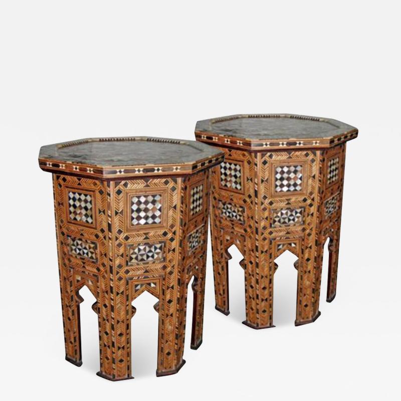 A Pair of 19th Century Moorish Levantine Octagonal Side Tables