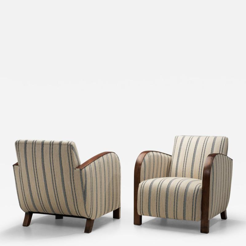 A Pair of Art Deco Armchairs Europe ca 1930s