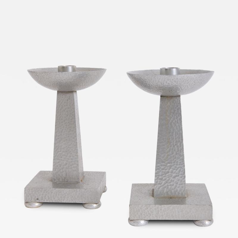 A Pair of Art Deco Candlesticks
