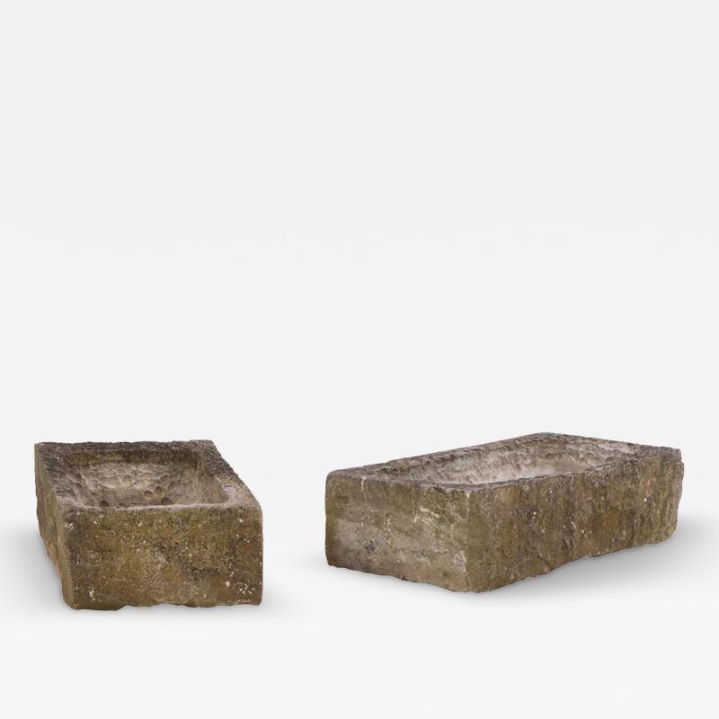 A Pair of Carved Belgian Blue Stone Planters C 1900 