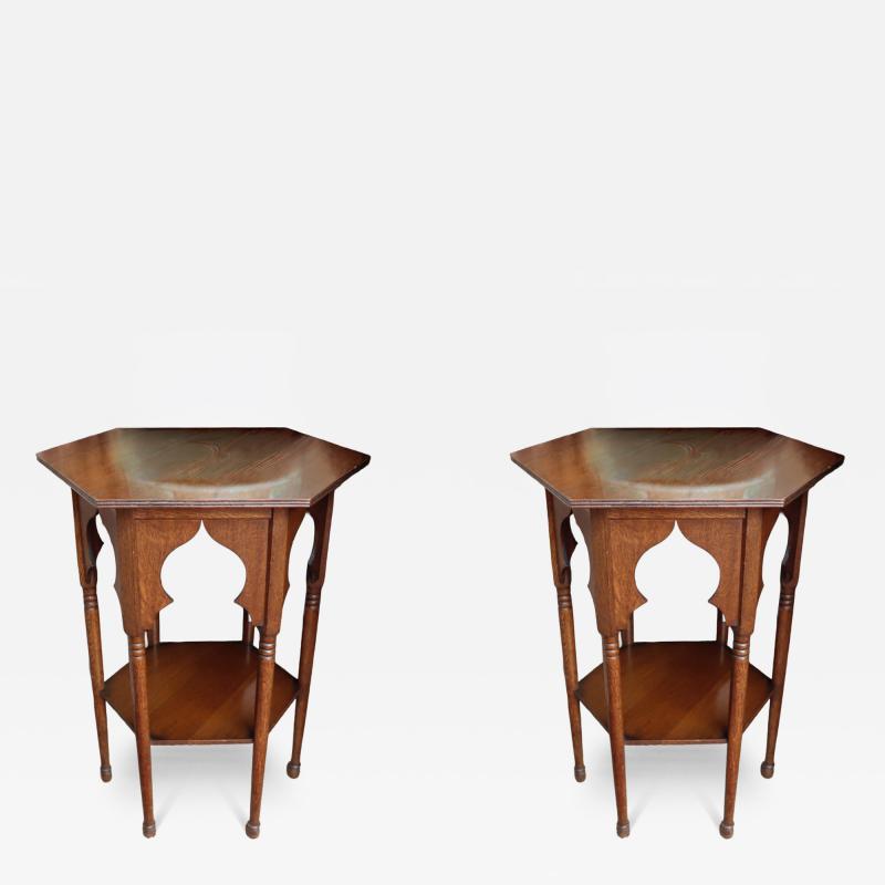 A Pair of English Oak Side Tables circa 1900