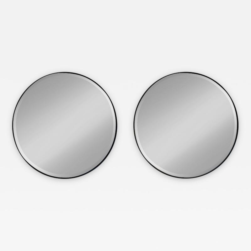 A Pair of Fine Edged 1930s Art Deco Circular Mirrors