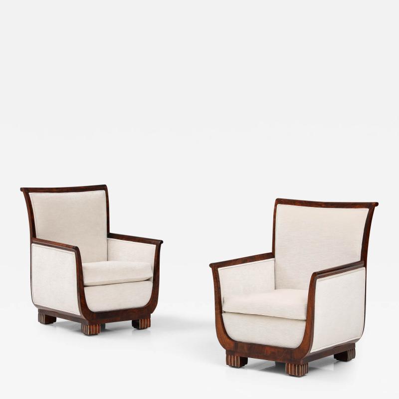 A Pair of French Art Deco Lounge Chairs