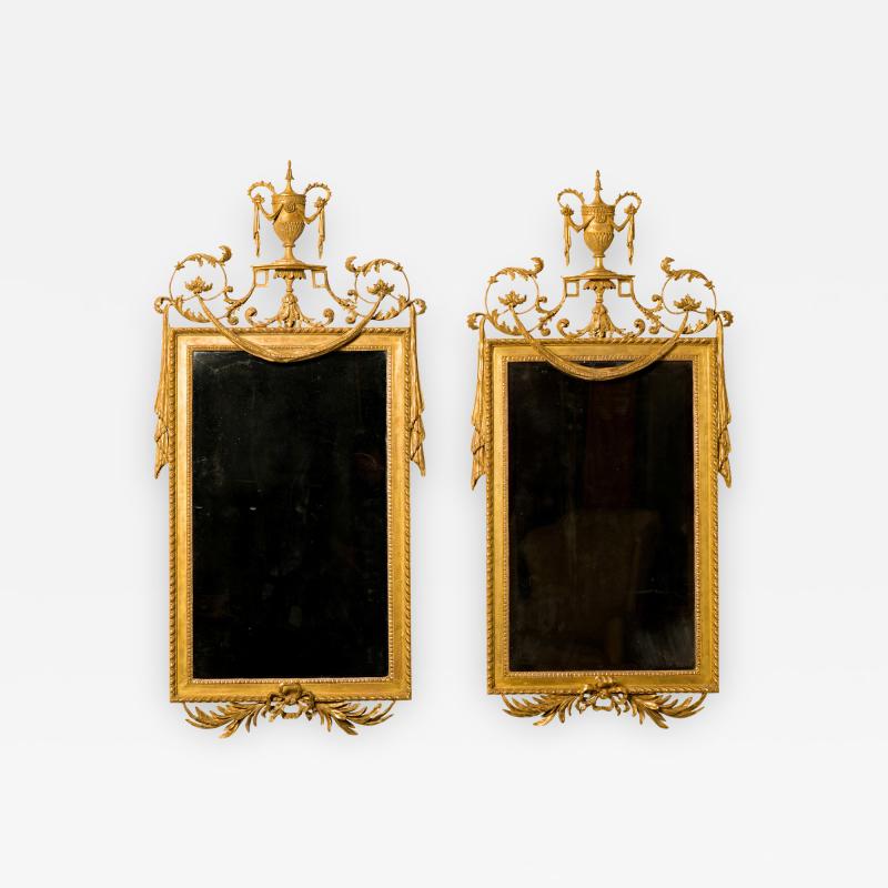 A Pair of George III Giltwood Gilt Composition Pier Mirrors