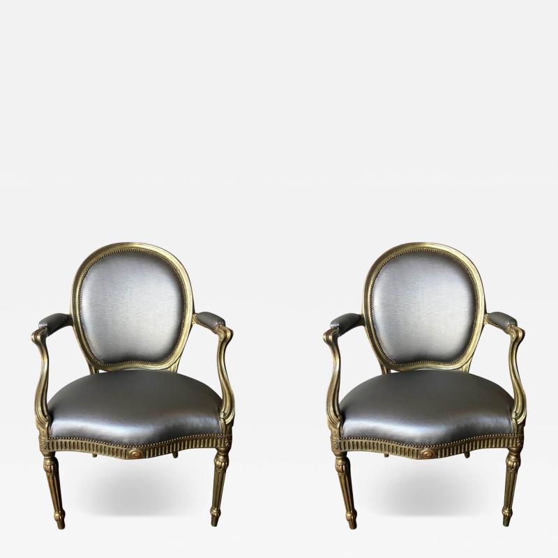 A Pair of Gilded 18th Century English Armchairs