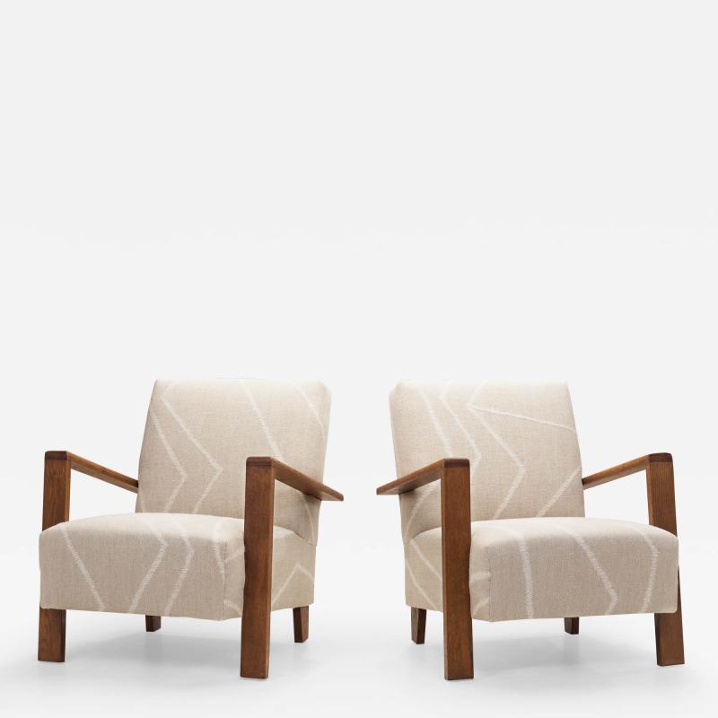 A Pair of Haagse School Art Deco Lounge Chairs The Netherlands 1930s