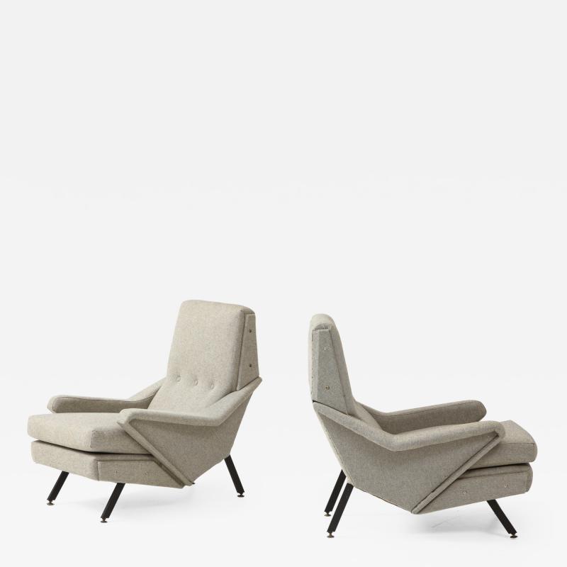 A Pair of Italian Mid Century Gray Lounge Chairs