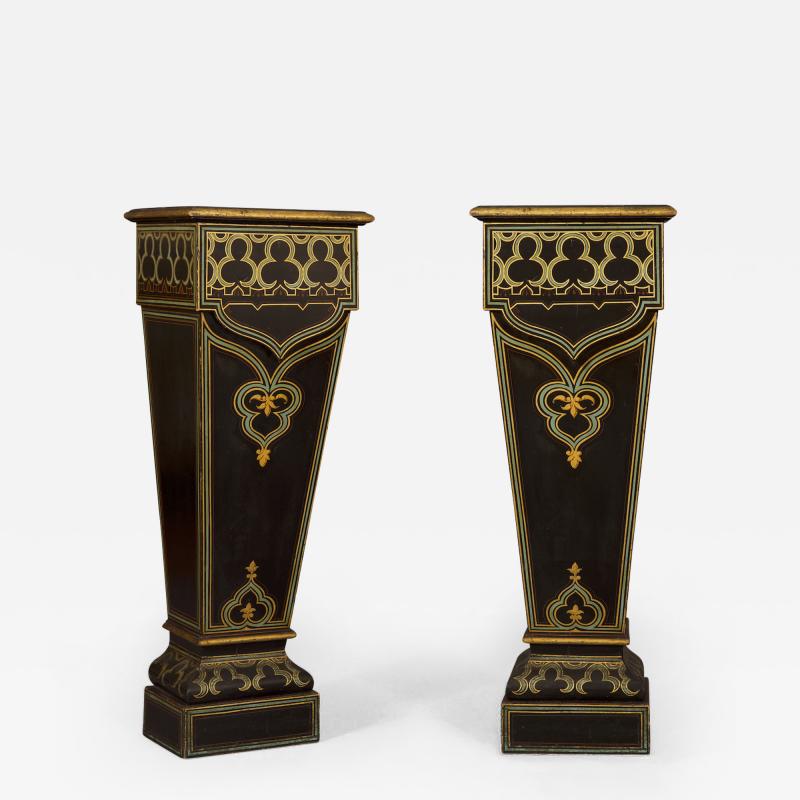 A Pair of Louis Philippe Tapering Pedestals In The Exotic Taste