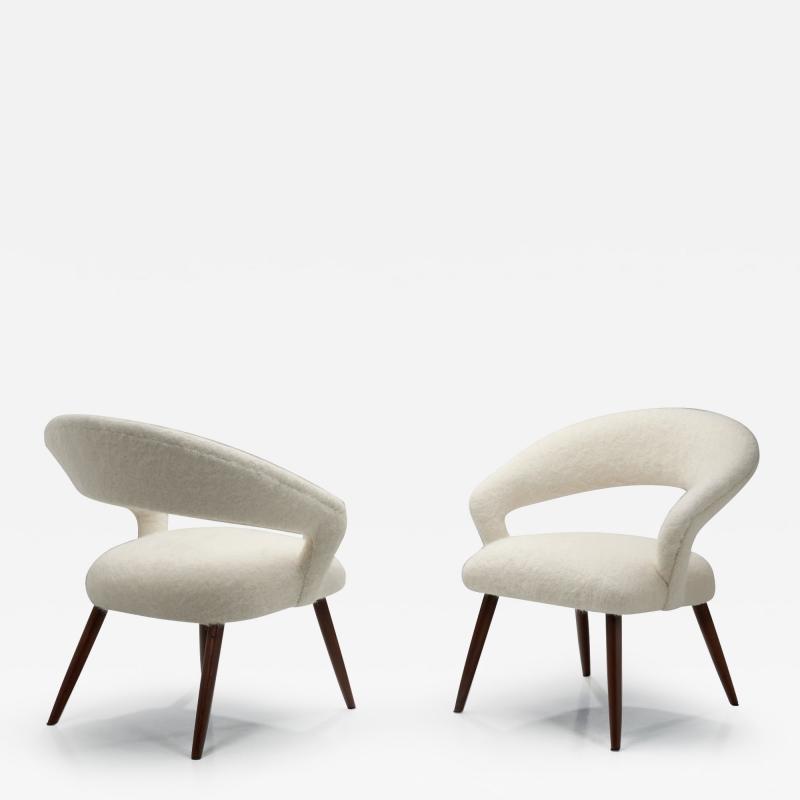 A Pair of Oak Cocktail Chairs Europe 1950s
