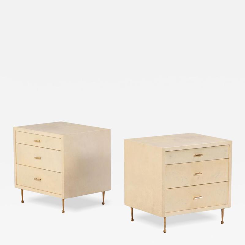 A Pair of Pergamino 3 Drawers Cabinets Nightstands C 1950 