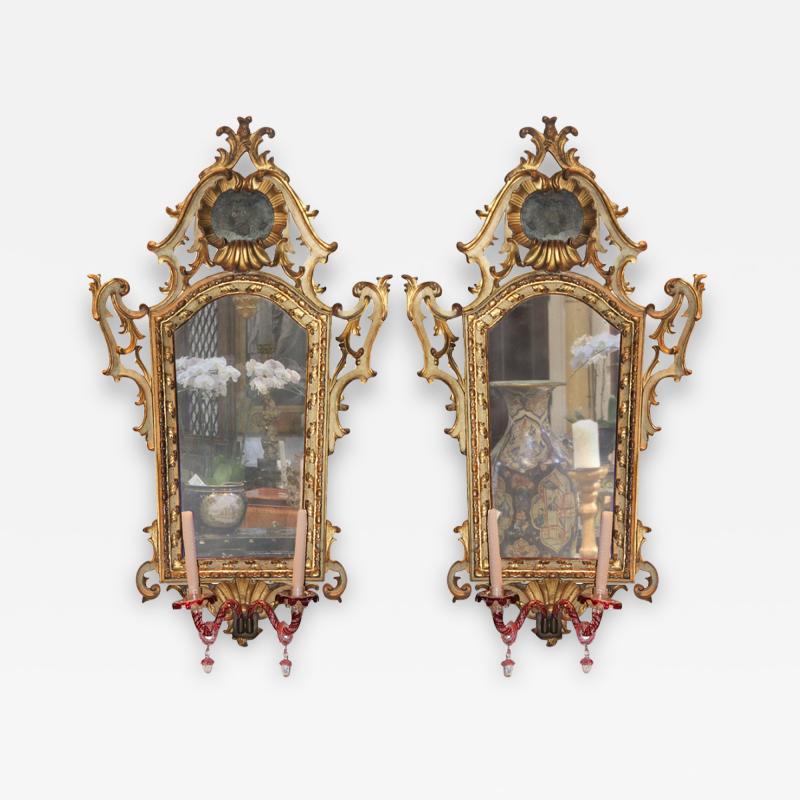 A Pair of Rococo Venetian Giltwood Mirrors