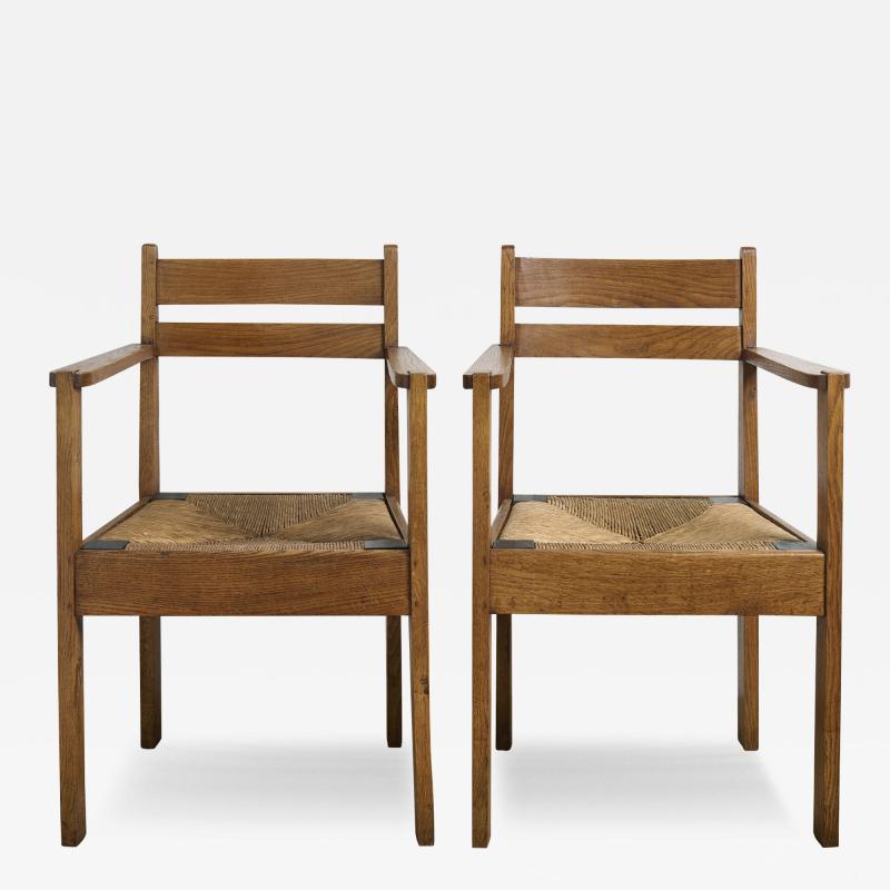 A Pair of Rush Seats Chairs