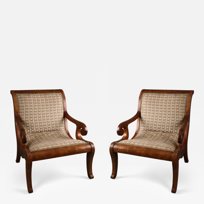 A Pair of Spanish Colonial Neoclassical Armchairs Vto De Nva Espana ca 1830
