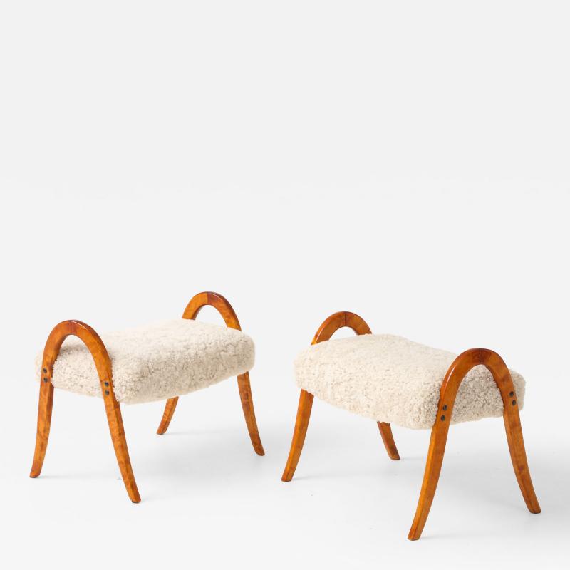 A Pair of Swedish Modernist stool Ca 1950s