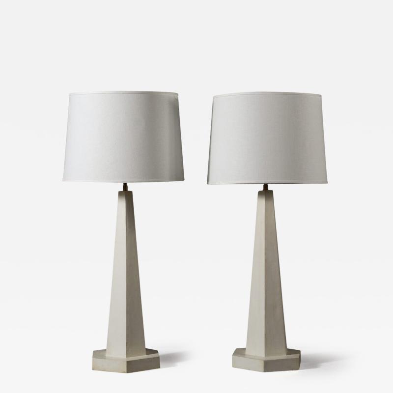 A Pair of Tapered Plaster Lamps from the 1930 s