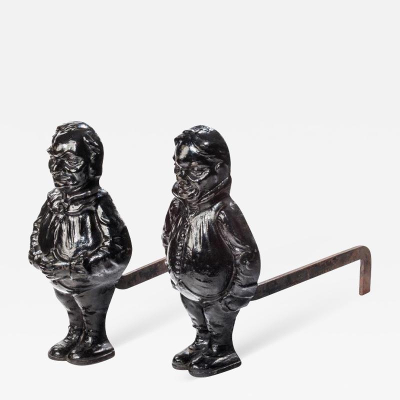 A Pair of cast iron andirons