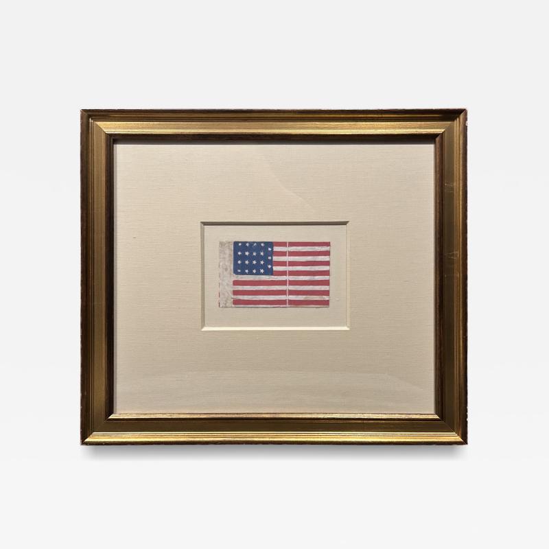 A RARE 19 STAR FLAG AMERICAN PARADE FLAG INDIANA STATEHOOD CIRCA 1870