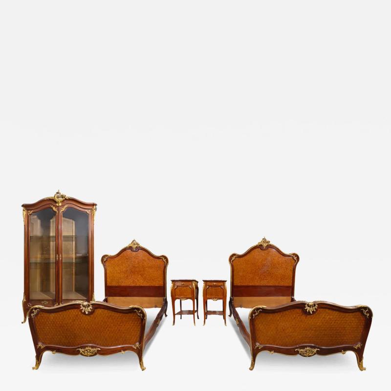 A RARE FRANCOIS LINKE LOUIS XV STYLE FIVE PIECE BEDROOM SET CIRCA 1905