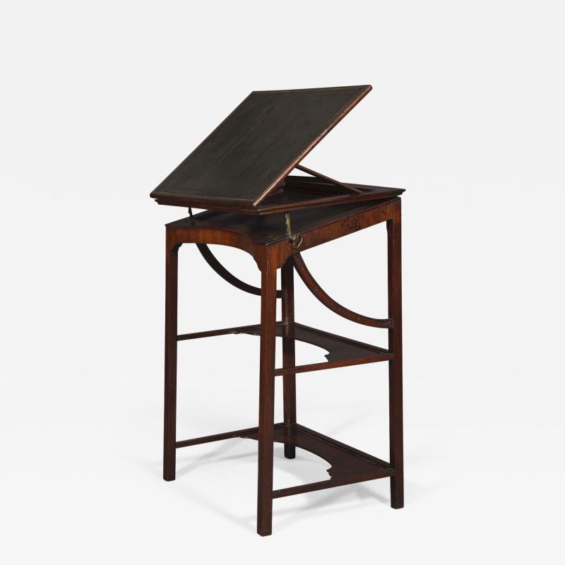 A Rare Early George III Mahogany Double Ratcheted Reading Cum Drawing Table