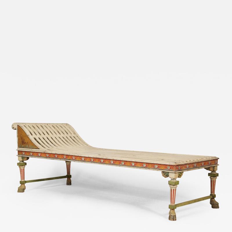 A Rare Lectus Form Painted Day Bed In The Manner Of H E Freund