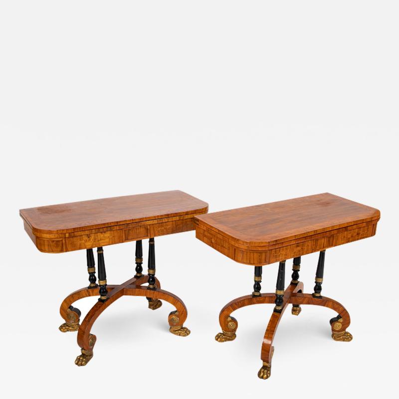 A Rare Pair of Regency Rosewood Games Tables