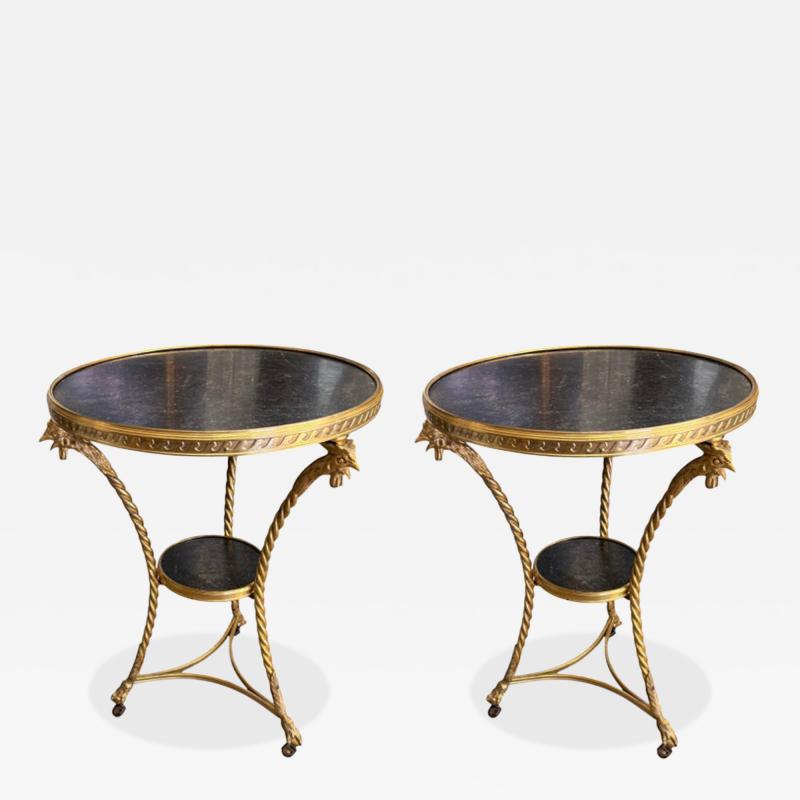A Rare Pair of early 19th Century Neoclassical Gu ridons or Side Tables