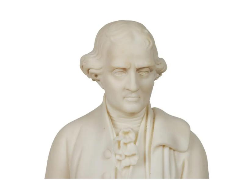 A Rare and Important American Marble Sculpture of Thomas Jefferson