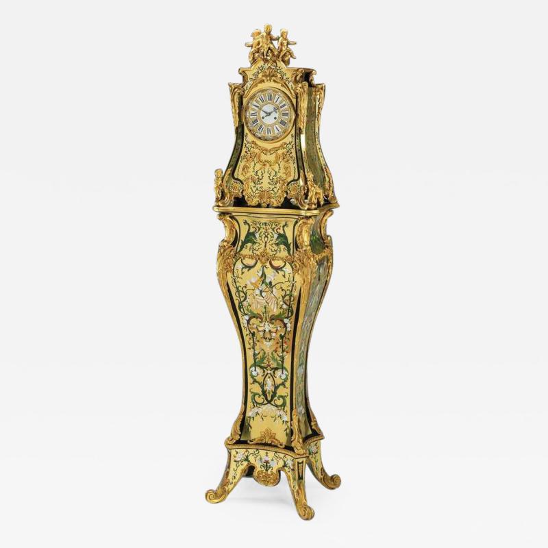 A Rare and Important French Louis XIV Gilt Bronze Mounted Boulle Marquetry Clock