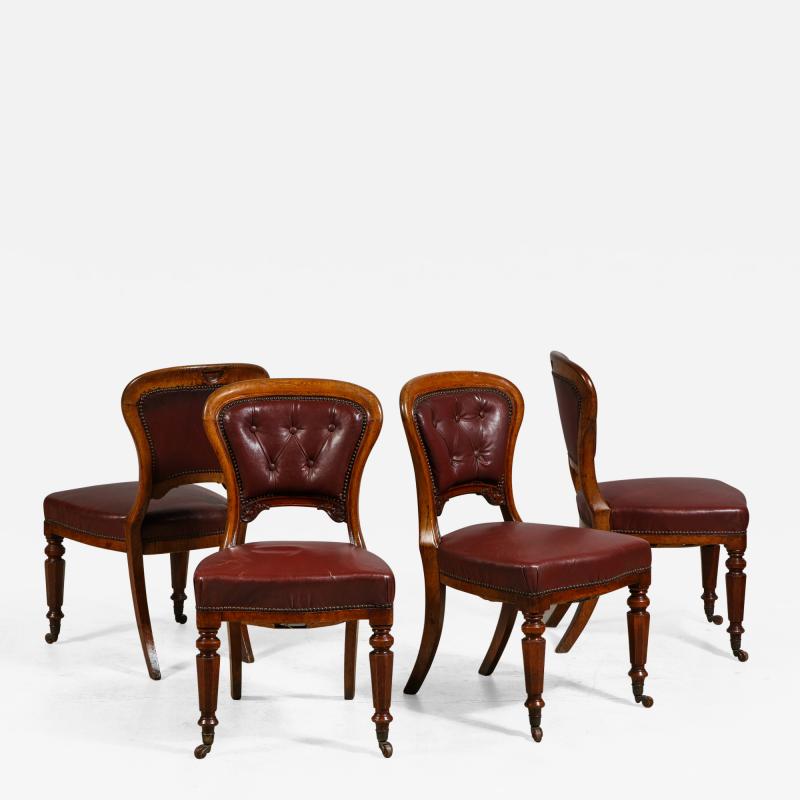 A Set of 4 Oak William IV Dining Chairs