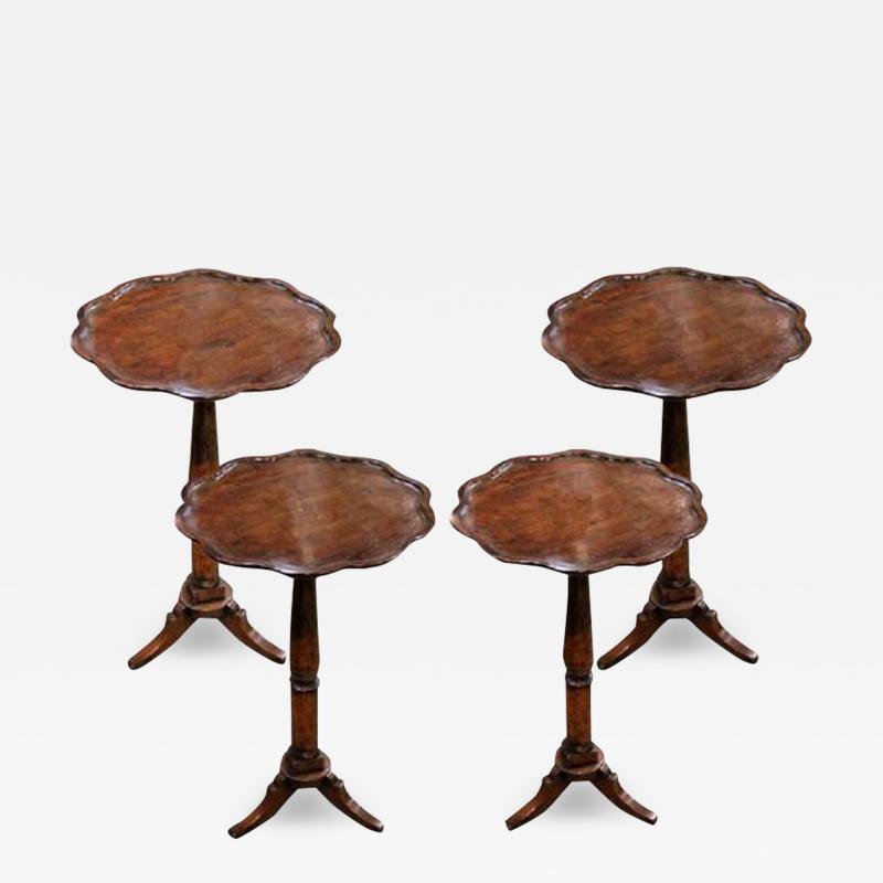 A Set of Four 19th Century Italian Walnut Side Tables
