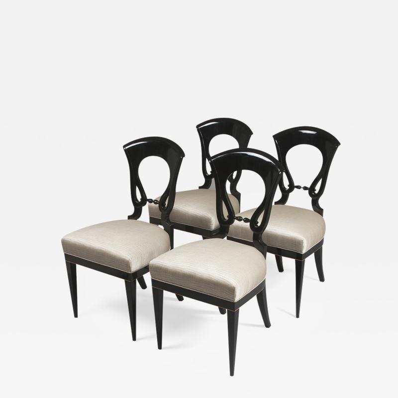 A Set of Four Exceptional Biedermeier Side Chairs