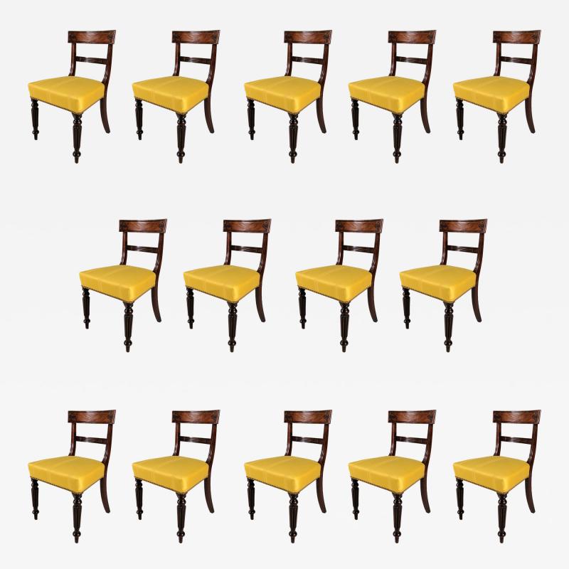 A Set of Fourteen William IV Mahogany Dining Chairs