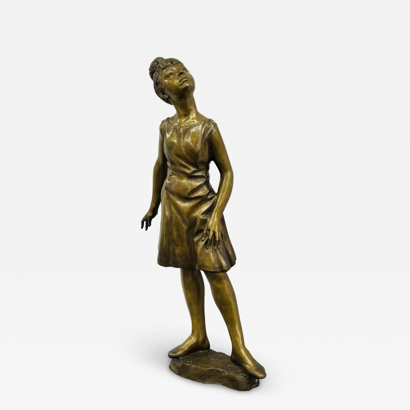 A Signed Bronze Ballerina by Italian Sculptor Sergio Benvenuto Italy 1950s