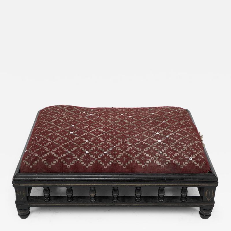 A Small Aesthetic Movement Ebonized Foot Stool
