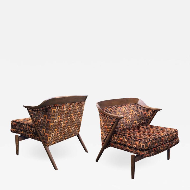 A Stylish Pair of Danish 1960s Walnut Armchairs