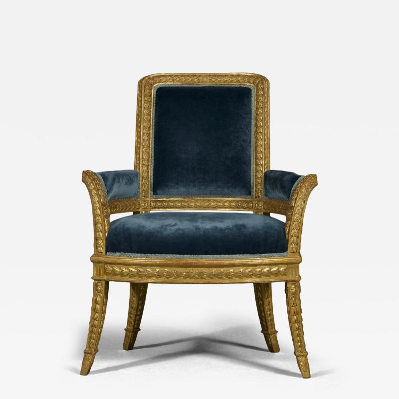 A Superb Neoclassical Giltwood Armchair of Impressive Scale
