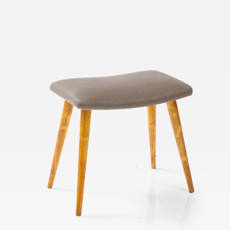 A Swedish Birch and Upholstered Stool Ca 1940s