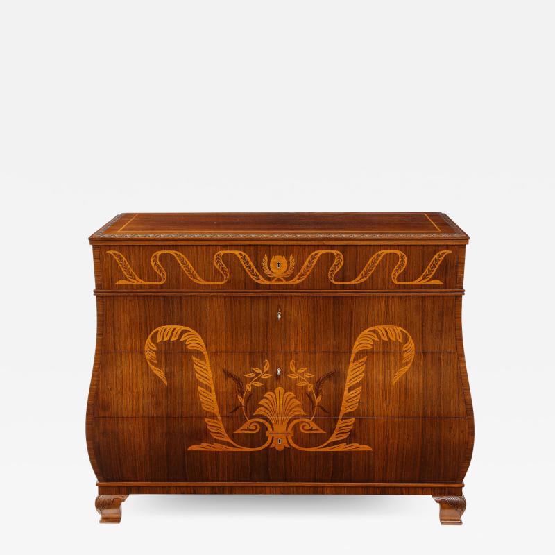 A Swedish Grace fruitwood inlaid rosewood chest of drawers Circa 1930 40 