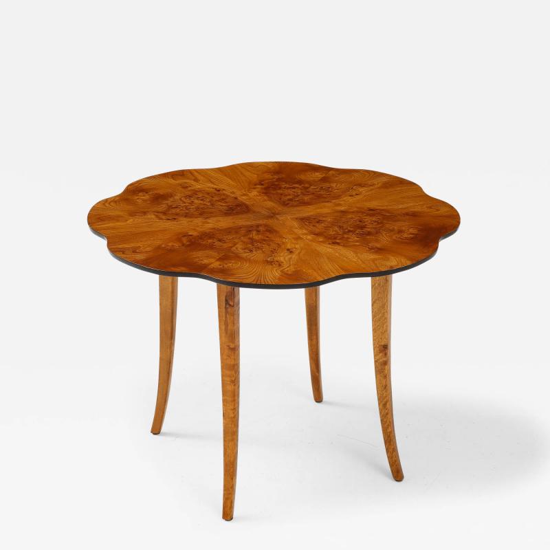 A Swedish Modern Elmroot Side Table Circa 1950s