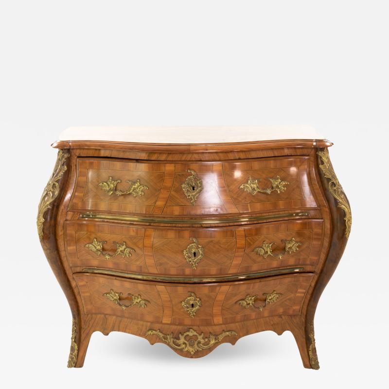 A Swedish Rococo Bomb Commode Mid 18th Century 