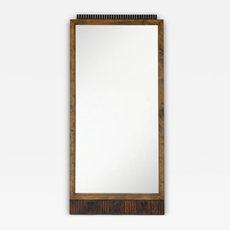 A Swedish Stained Birch Mirror Circa 1930s