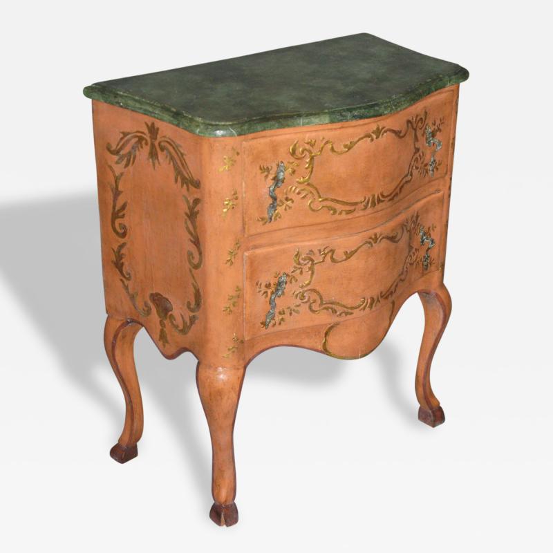 A Two Drawer Painted Chest with Faux Marble Top