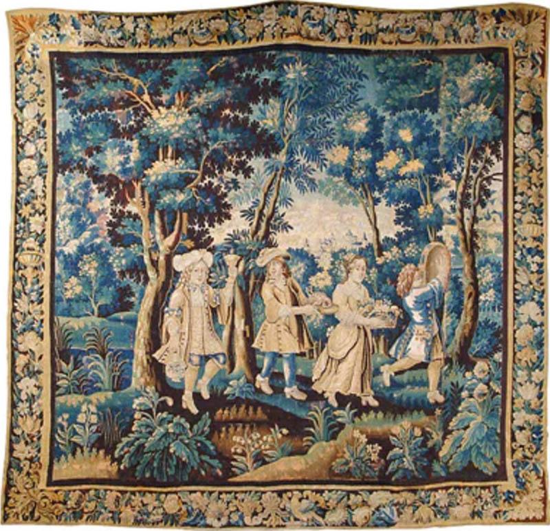 A VERY FINE LATE 17TH CENTURY ALLEGORICAL FLEMISH BRUSSELS BAROQUE TAPESTRY